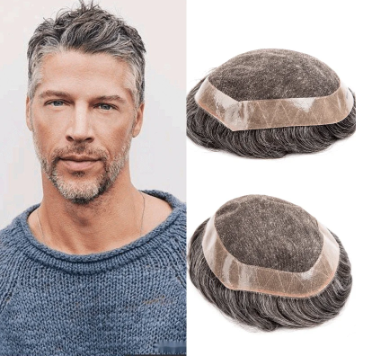 Swiss Lace and Soft Poly Around Toupee for Men